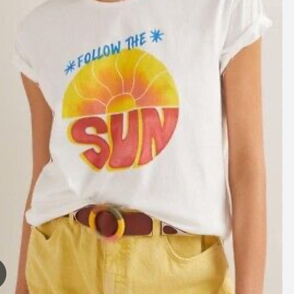 Anthropologie Farm Rio Follow the Sun t-shirt like new tee summer tee size small - Picture 2 of 9